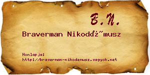 Braverman Nikodémusz névjegykártya